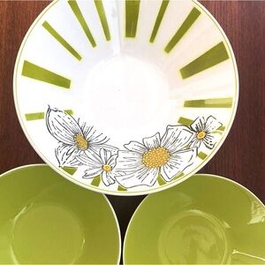 Vintage Bowl Set Mikasa Poppy Cerastone 70s Serving Bowl Salad Soup Mid Century